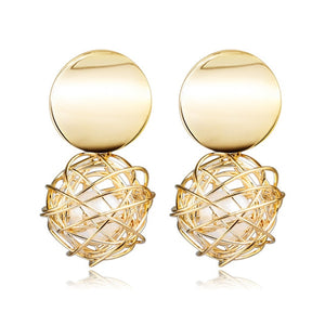 Korean Heart Statement Drop Earrings