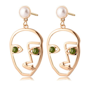 Korean Heart Statement Drop Earrings