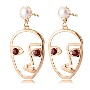 Korean Heart Statement Drop Earrings