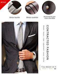 Genuine Leather Belt For Men High Quality Black Buckle