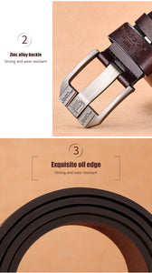 Genuine Leather Belt For Men High Quality Black Buckle