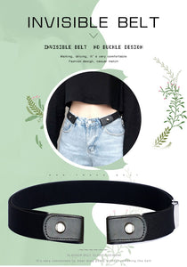 punk style buckle-free belt for ladies