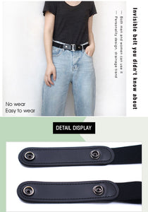 punk style buckle-free belt for ladies
