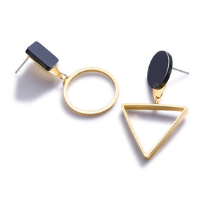 Korean Statement Black Acrylic Drop Earrings