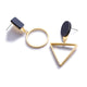Korean Statement Black Acrylic Drop Earrings