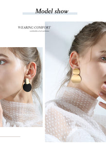 Korean Heart Statement Drop Earrings