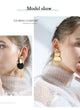 Korean Heart Statement Drop Earrings