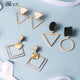 Korean Statement Black Acrylic Drop Earrings