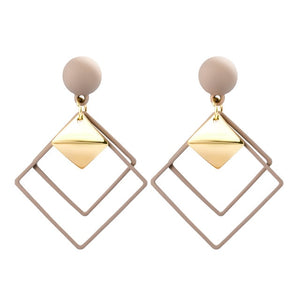 Korean Statement Black Acrylic Drop Earrings
