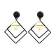 Korean Statement Black Acrylic Drop Earrings