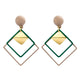 Korean Statement Black Acrylic Drop Earrings