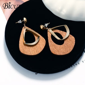 Korean Statement Black Acrylic Drop Earrings