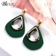 Korean Statement Black Acrylic Drop Earrings