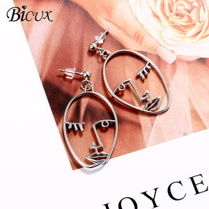 Korean Statement Black Acrylic Drop Earrings