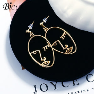 Korean Statement Black Acrylic Drop Earrings