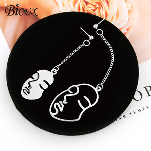 Korean Statement Black Acrylic Drop Earrings