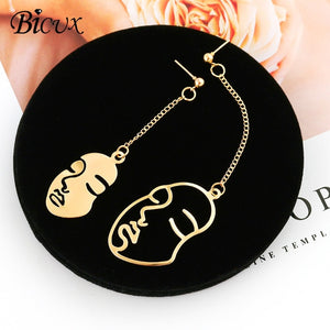 Korean Statement Black Acrylic Drop Earrings