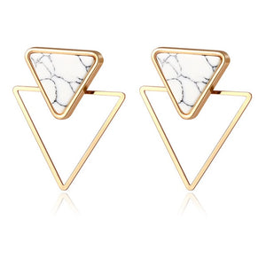 Korean Statement Black Acrylic Drop Earrings