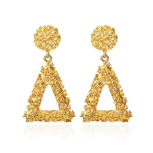 Korean Statement Black Acrylic Drop Earrings
