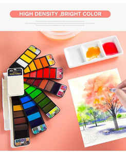 Superior 18/25/33/42 Solid Watercolor Paint Set With Water Brush - Ctoox