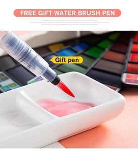 Superior 18/25/33/42 Solid Watercolor Paint Set With Water Brush - Ctoox