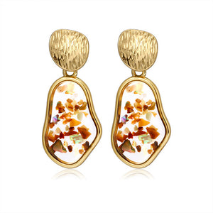 Korean Heart Statement Drop Earrings