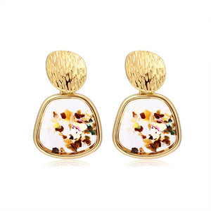 Korean Heart Statement Drop Earrings