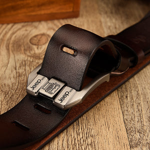 Genuine Leather Belt For Men High Quality Black Buckle
