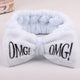 OMG Letter Coral Fleece Bow Hairbands For Women