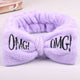 OMG Letter Coral Fleece Bow Hairbands For Women