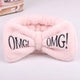 OMG Letter Coral Fleece Bow Hairbands For Women
