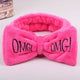 OMG Letter Coral Fleece Bow Hairbands For Women