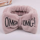 OMG Letter Coral Fleece Bow Hairbands For Women