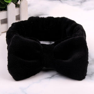 OMG Letter Coral Fleece Bow Hairbands For Women