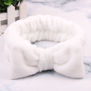 OMG Letter Coral Fleece Bow Hairbands For Women