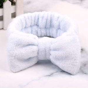 OMG Letter Coral Fleece Bow Hairbands For Women