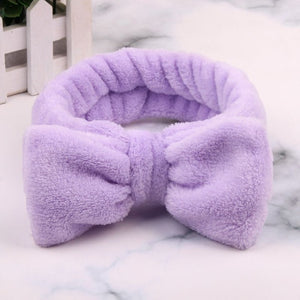 OMG Letter Coral Fleece Bow Hairbands For Women