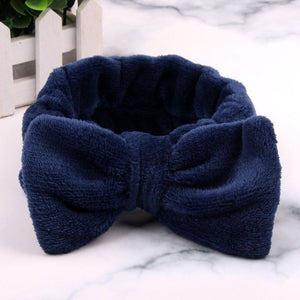 OMG Letter Coral Fleece Bow Hairbands For Women
