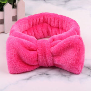 OMG Letter Coral Fleece Bow Hairbands For Women
