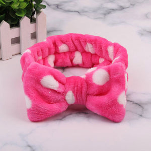 OMG Letter Coral Fleece Bow Hairbands For Women
