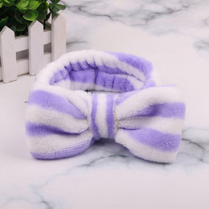 OMG Letter Coral Fleece Bow Hairbands For Women