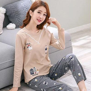 Women Pajamas Set Spring Autumn - Ctoox