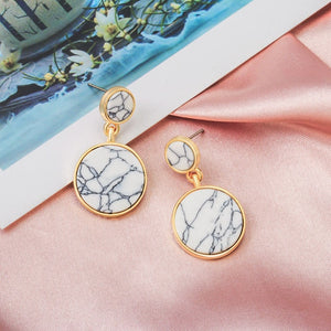 Korean Statement Black Acrylic Drop Earrings