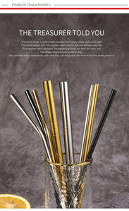 Reusable Metal Drinking Straws, 4/8Pcs - Ctoox