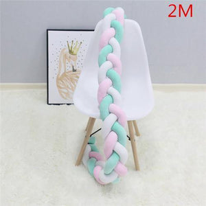 Baby Bumper Bed Braid Knot Pillow Cushion - Ctoox