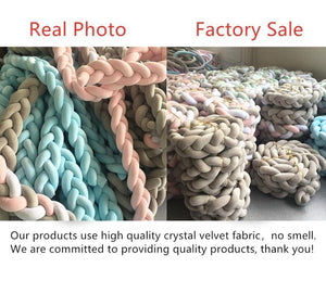 Baby Bumper Bed Braid Knot Pillow Cushion - Ctoox