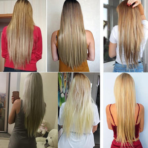 Leeons 16 colors 16 clips Long Straight Synthetic Hair Extensions - Ctoox