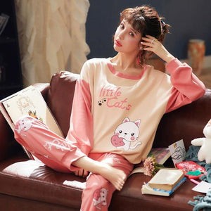 Women Pajamas Set Spring Autumn - Ctoox