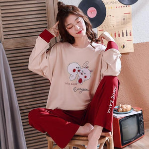 Women Pajamas Set Spring Autumn - Ctoox