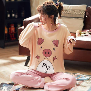 Women Pajamas Set Spring Autumn - Ctoox